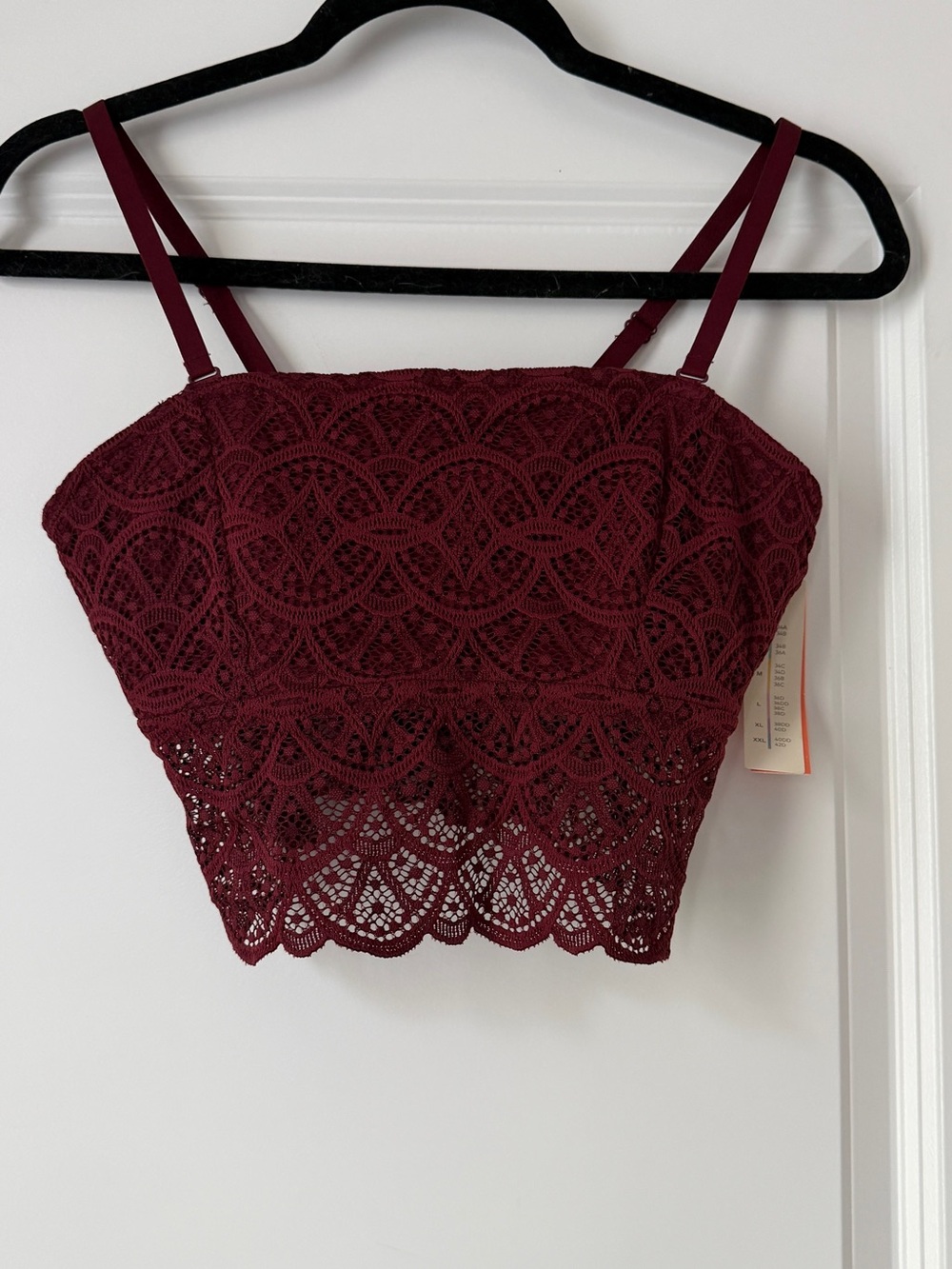 Colsie Burgundy Lace Crop Cami